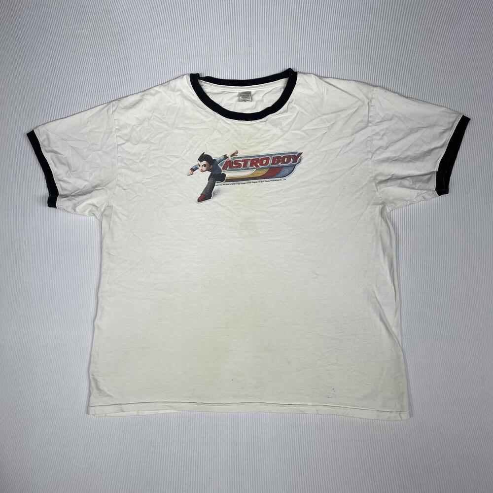 CafePress Shirt Mens XL White Astro Boy Ringer Graphic Tee Anime Manga Cartoon